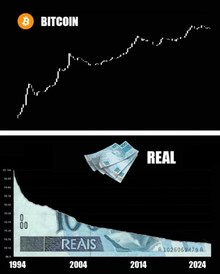 Gra´fico comparativo da valorização do Bitcoin